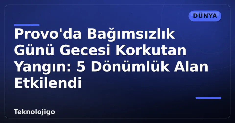 Provo'da Bağımsızlık Günü Gecesi Korkutan Yangın: 5 Dönümlük Alan Etkilendi görseli