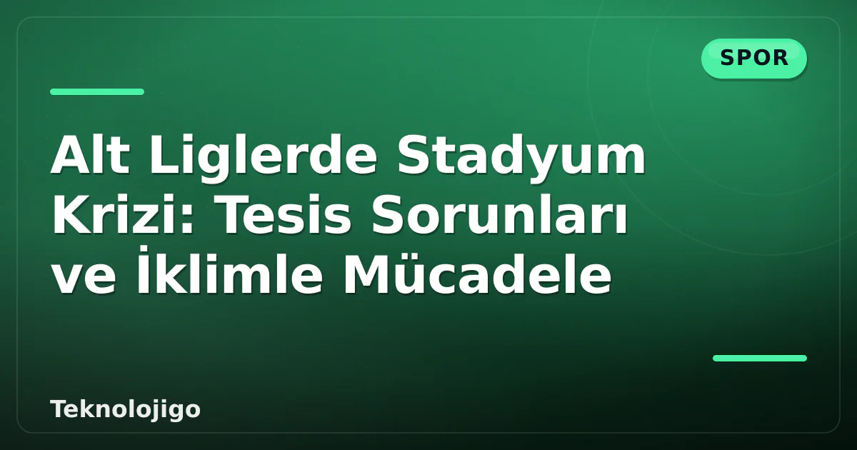 Alt Liglerde Stadyum Krizi: Tesis Sorunları ve İklimle Mücadele Alt Liglerde Stadyum Krizi: Tesis Sorunları ve İklimle Mücadele