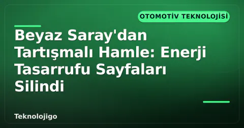 Beyaz Saray'dan Tartışmalı Hamle: Enerji Tasarrufu Sayfaları Silindi