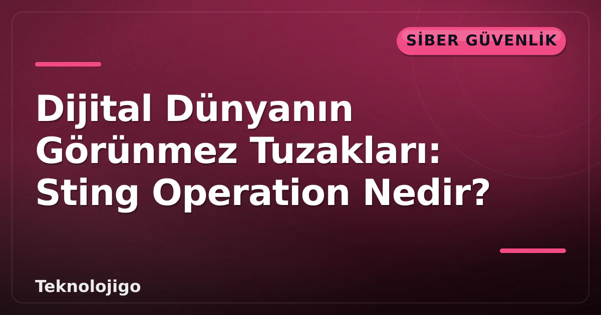 Dijital Dünyanın Görünmez Tuzakları: Sting Operation Nedir? Dijital Dünyanın Görünmez Tuzakları: Sting Operation Nedir?